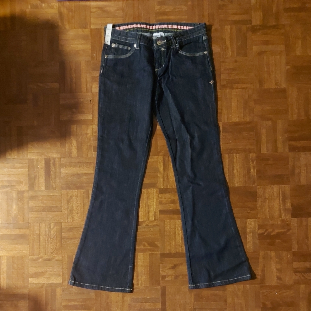 BRAND NEW WITH TAG Hurley Women Denim Jeans Size 7 Blue Flare Low Rise Boot cut